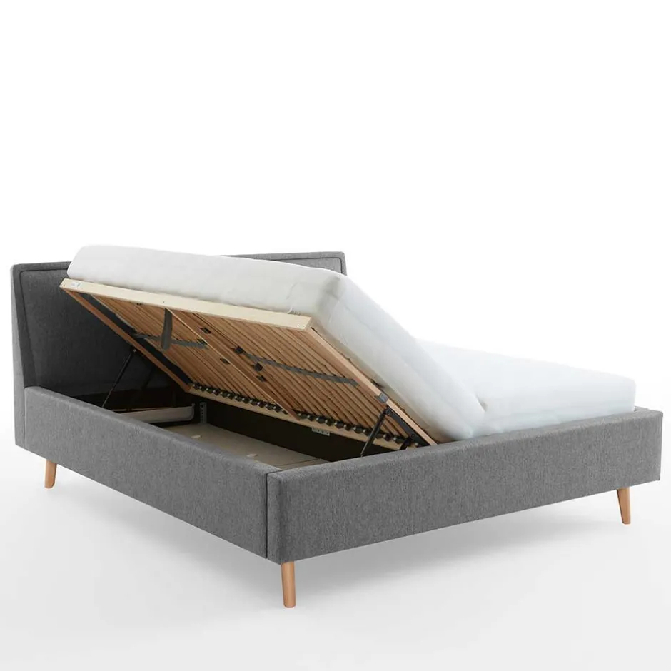 Stoffbett im Skandinavischen Stil in Grau - Cepter^Wohnen Discount