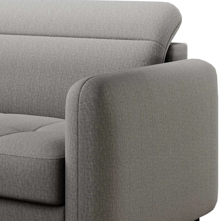 Wohnen Stoff-Ecksofa in Hellgrau mit Bettfunktion - Alister