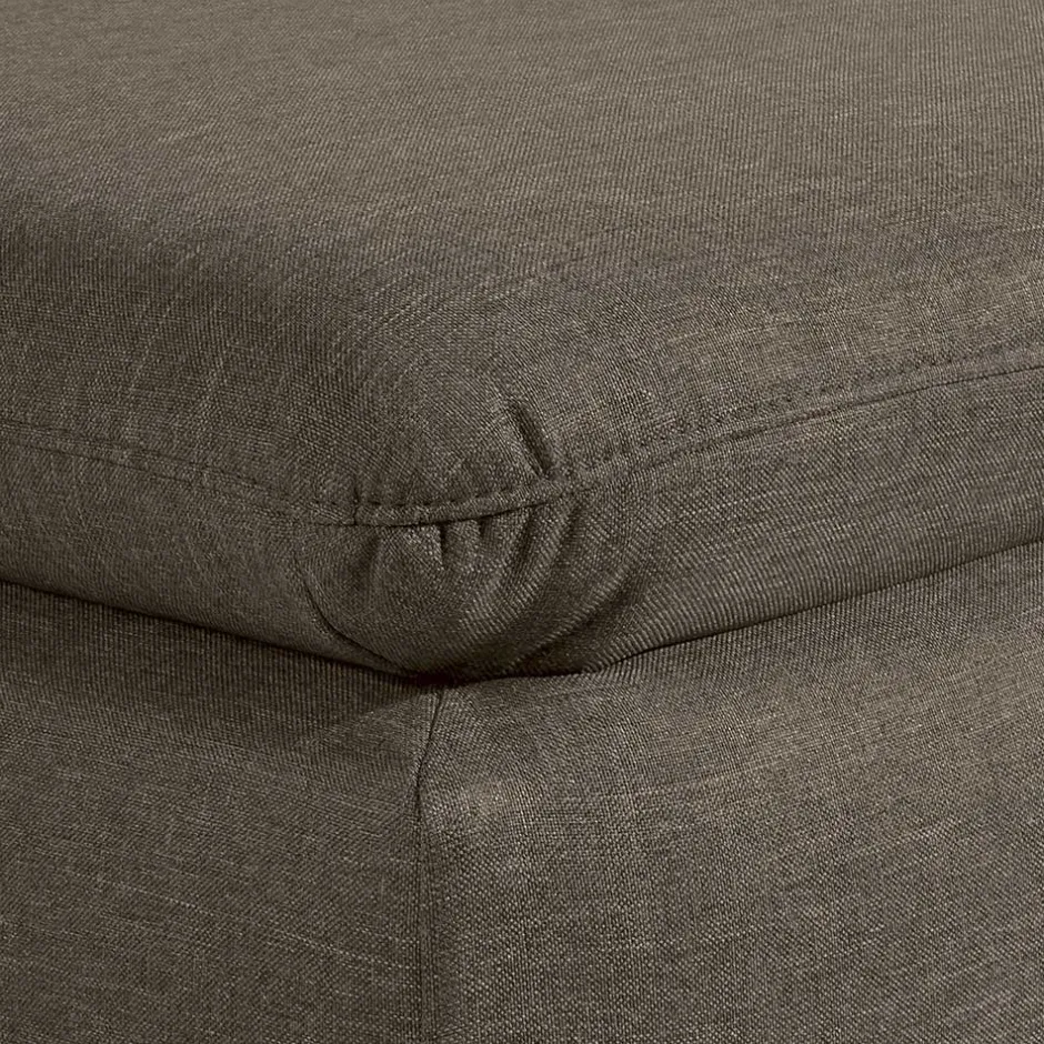 Stoffhocker in Beigegrau und Nussbaum - Abecra^Wohnen Sale