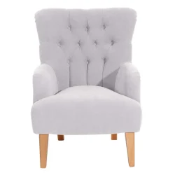 Wohnen Stoffsessel aus Velours in Silbergrau - Jennva