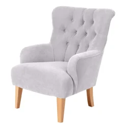 Wohnen Stoffsessel aus Velours in Silbergrau - Jennva