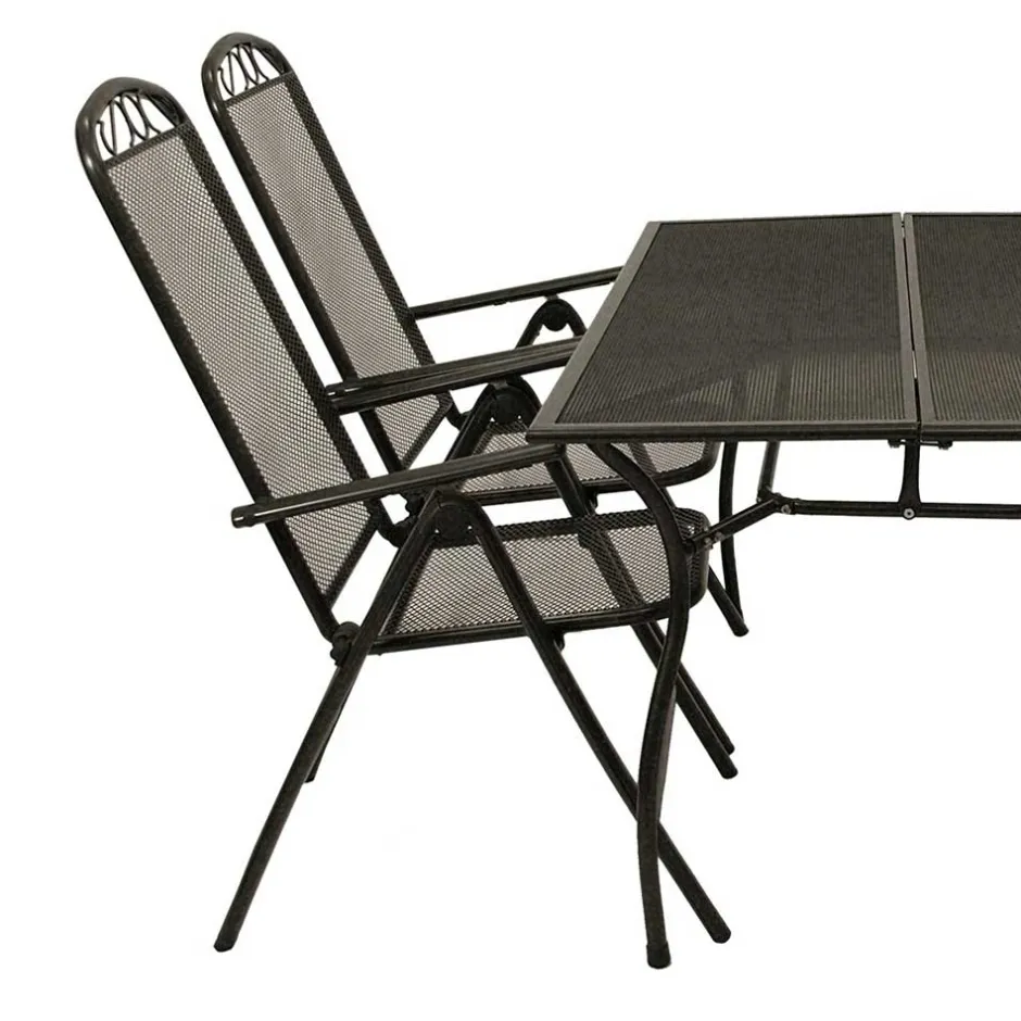 Streckmetall Gartentisch mit 4 Klappstühlen - Postumo (fünfteilig)^Wohnen Online