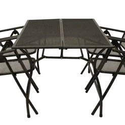 Streckmetall Gartentisch mit 4 Klappstühlen - Postumo (fünfteilig)^Wohnen Online