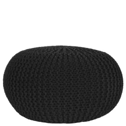 Wohnen Strickstoff Pouf in Schwarz - Selvas