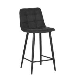 Wohnen Strukturstoff Barstühle in Anthrazit - Gastruna (2er Set)