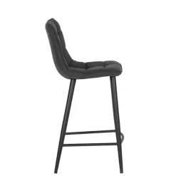 Wohnen Strukturstoff Barstühle in Anthrazit - Gastruna (2er Set)