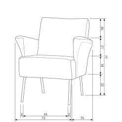 Wohnen Strukturstoff Sessel in Graubraun - Lorenaru