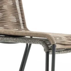 Wohnen Stuhl aus Kordelgeflecht in Hellbraun - Fedora (4er Set)