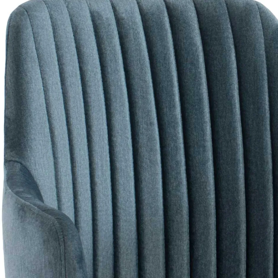 Wohnen Stuhl mit Armlehnen in Blau Webstoff - Romance