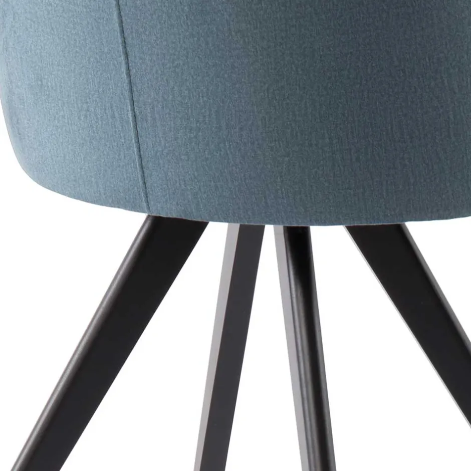 Wohnen Stuhl mit Armlehnen in Blau Webstoff - Romance