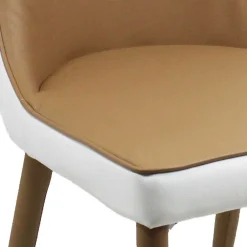 Wohnen Stuhlgrupppe in Weiß & Braun - Cynthia (fünfteilig)