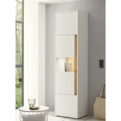 Stylische Wohnwand in Weiß & Wildeiche - Nonessia (vierteilig)^Wohnen Hot