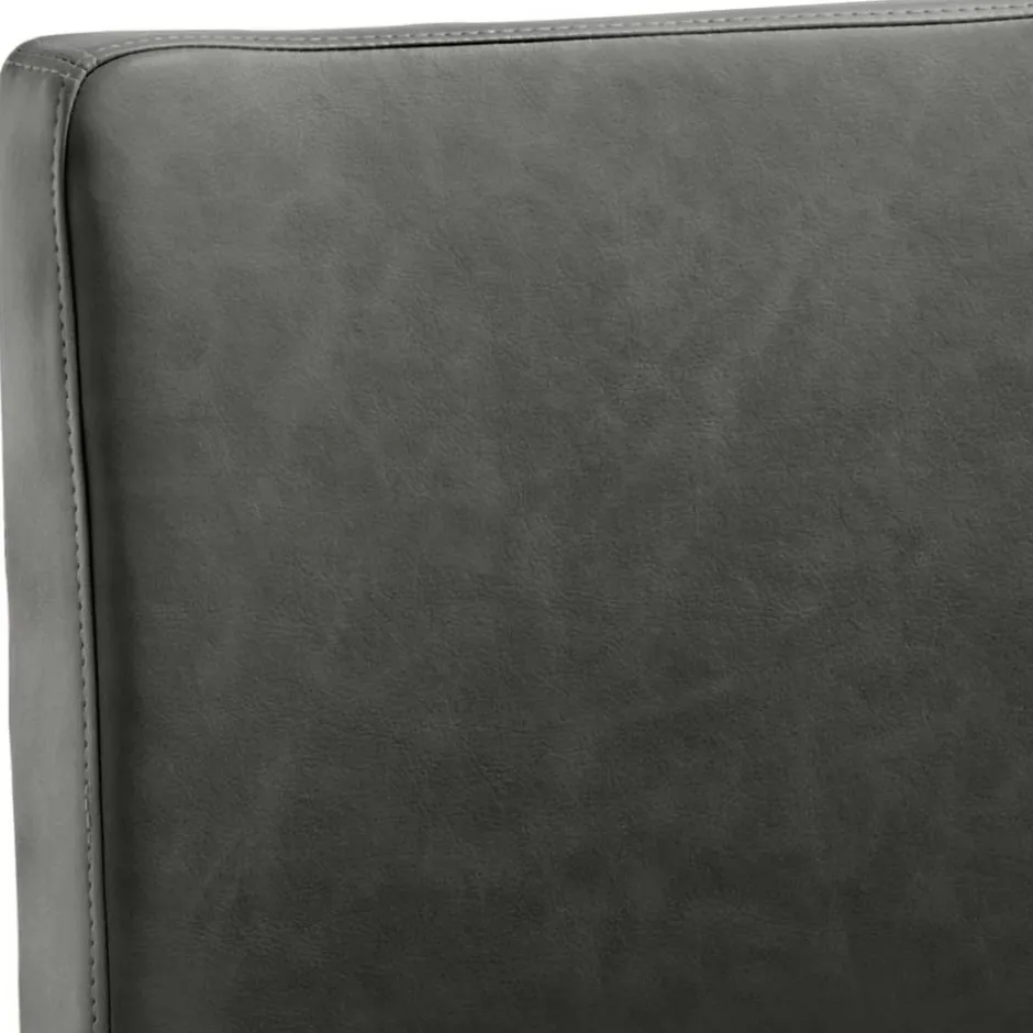 Wohnen Stylischer Barstuhl in Schwarzgrau Kunstleder - Wroniko