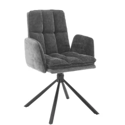 Wohnen Stylischer Tischsessel auf Drehgestell - Cavan (2er Set)