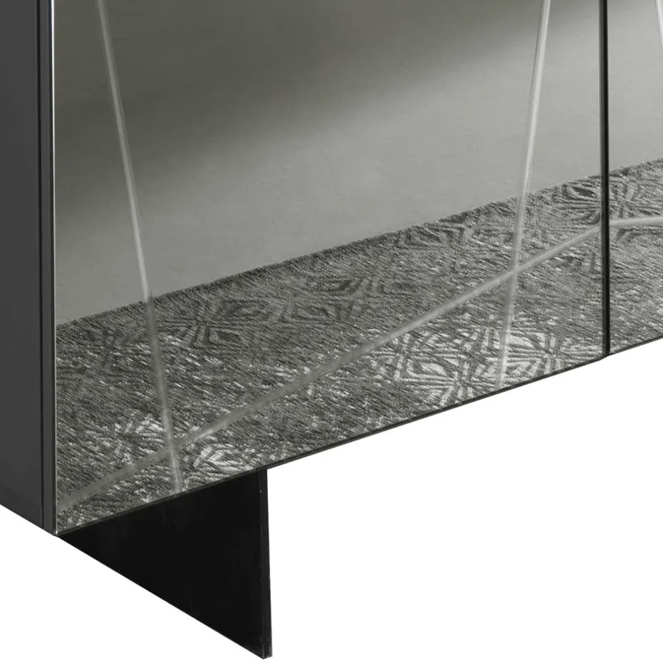 Stylisches Sideboard mit Spiegel Front in Rauchgrau - Odangelo^Wohnen Discount