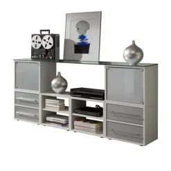 Stylisches Stauraum Möbel in Weiß & Silber - Imtrador^Wohnen Online