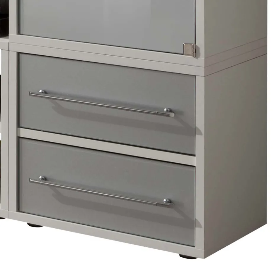 Stylisches Stauraum Möbel in Weiß & Silber - Imtrador^Wohnen Online