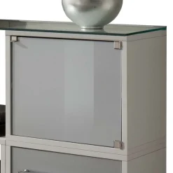 Stylisches Stauraum Möbel in Weiß & Silber - Imtrador^Wohnen Online