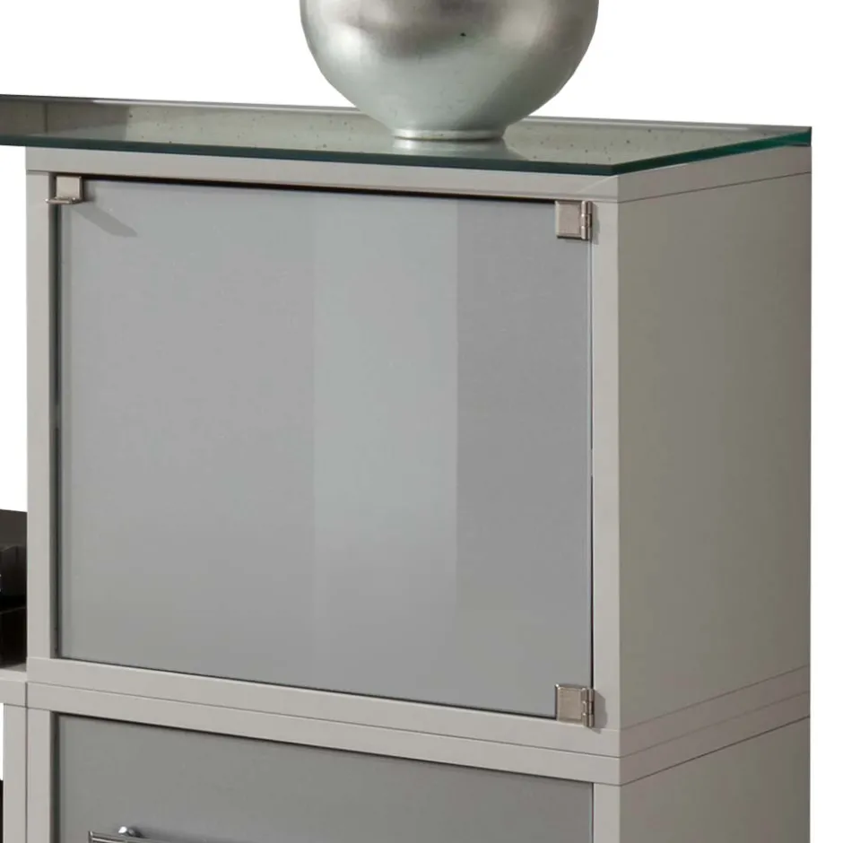 Stylisches Stauraum Möbel in Weiß & Silber - Imtrador^Wohnen Online