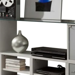 Stylisches Stauraum Möbel in Weiß & Silber - Imtrador^Wohnen Online