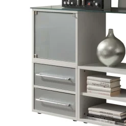 Stylisches Stauraum Möbel in Weiß & Silber - Imtrador^Wohnen Online