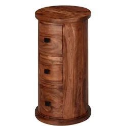 Säulenkommode aus Mangoholz mit drei Schubladen - Active^Wohnen Outlet