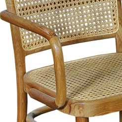 Wohnen Teak Armlehnenstuhl mit Wiener Geflecht - Crasidio