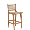 Wohnen Teak Barstühle mit Kordelgeflecht - Merlan