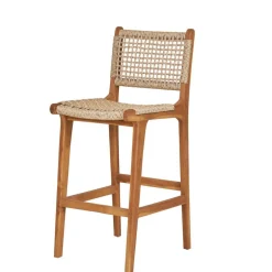 Wohnen Teak Barstühle mit Kordelgeflecht - Merlan