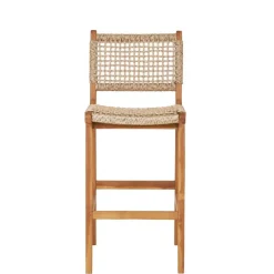 Wohnen Teak Barstühle mit Kordelgeflecht - Merlan