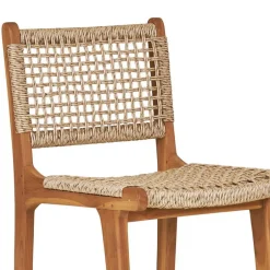 Wohnen Teak Barstühle mit Kordelgeflecht - Merlan