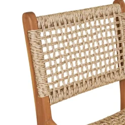 Wohnen Teak Barstühle mit Kordelgeflecht - Merlan