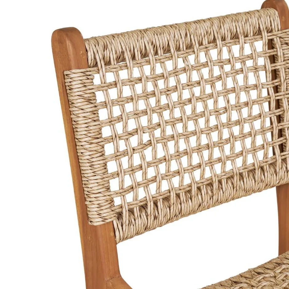 Wohnen Teak Barstühle mit Kordelgeflecht - Merlan