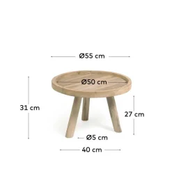 Wohnen Teak Couchtisch mit Drei-Bein-Gestell - Marcel