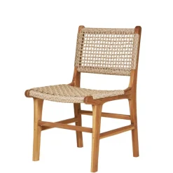 Wohnen Teak Holzstühle mit Kordelgeflecht - Merlan (2er Set)