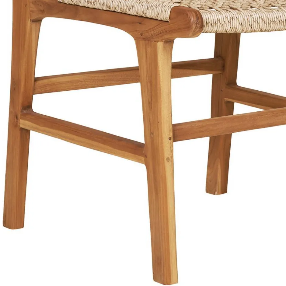 Wohnen Teak Holzstühle mit Kordelgeflecht - Merlan (2er Set)