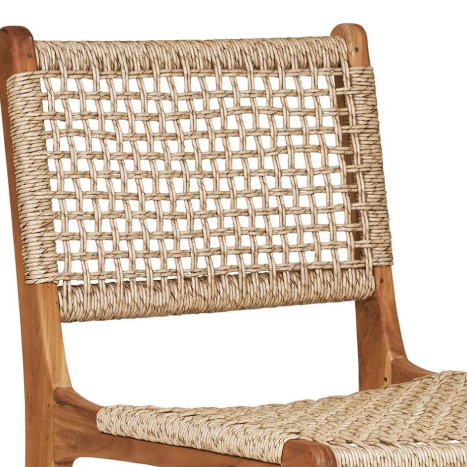 Wohnen Teak Holzstühle mit Kordelgeflecht - Merlan (2er Set)