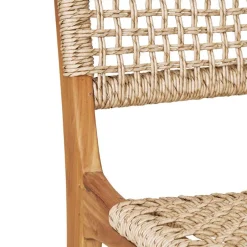 Wohnen Teak Holzstühle mit Kordelgeflecht - Merlan (2er Set)