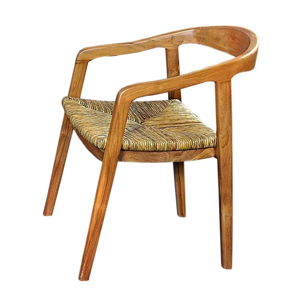 Wohnen Teak Holzstuhl mit Armlehnen - Donabello