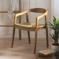 Wohnen Teak Holzstuhl mit Armlehnen - Donabello