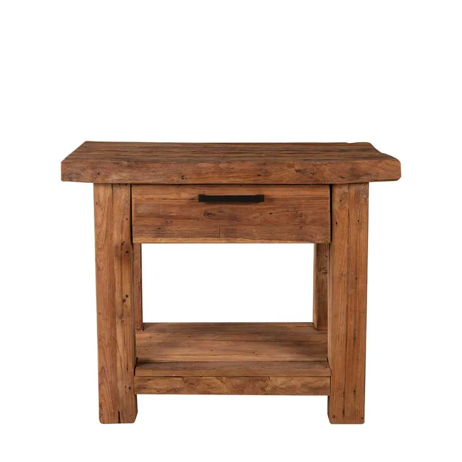 Wohnen Teak Telefontisch Ragista aus Recyclingholz massiv