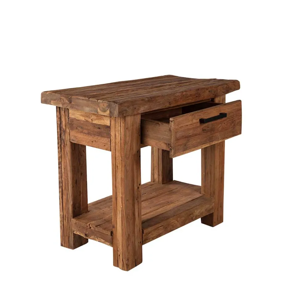 Wohnen Teak Telefontisch Ragista aus Recyclingholz massiv