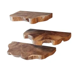 Teak Wandboard Trio mit Naturkanten - Matthis (dreiteilig)^Wohnen Online