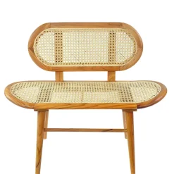 Teak Wohnraum Bank mit Wiener Geflecht - Feliana^Wohnen Online