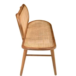 Teak Wohnraum Bank mit Wiener Geflecht - Feliana^Wohnen Online