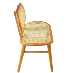 Teak Wohnraum Bank mit Wiener Geflecht - Feliana^Wohnen Online