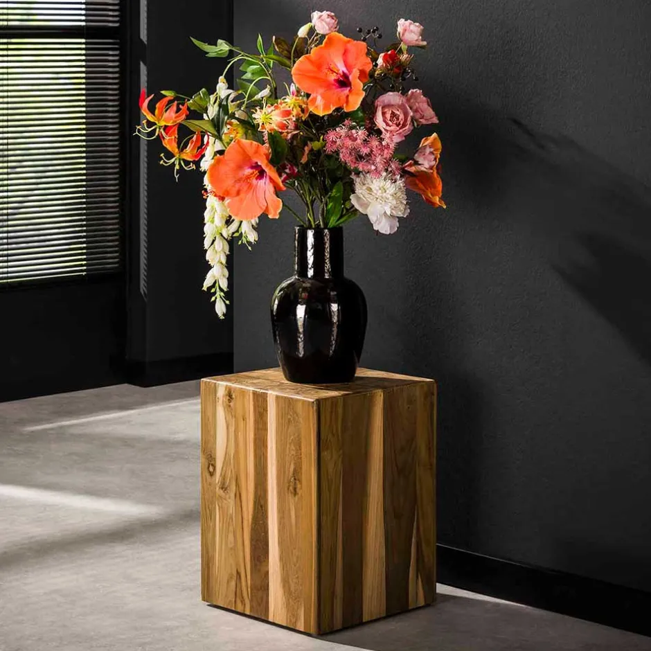 Wohnen Teakholz Blumensäule modern-rechteckig - Diskus