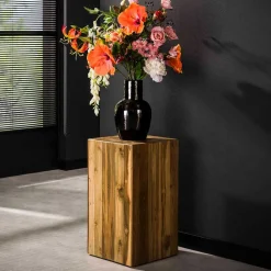 Wohnen Teakholz Blumensäule modern-rechteckig - Diskus