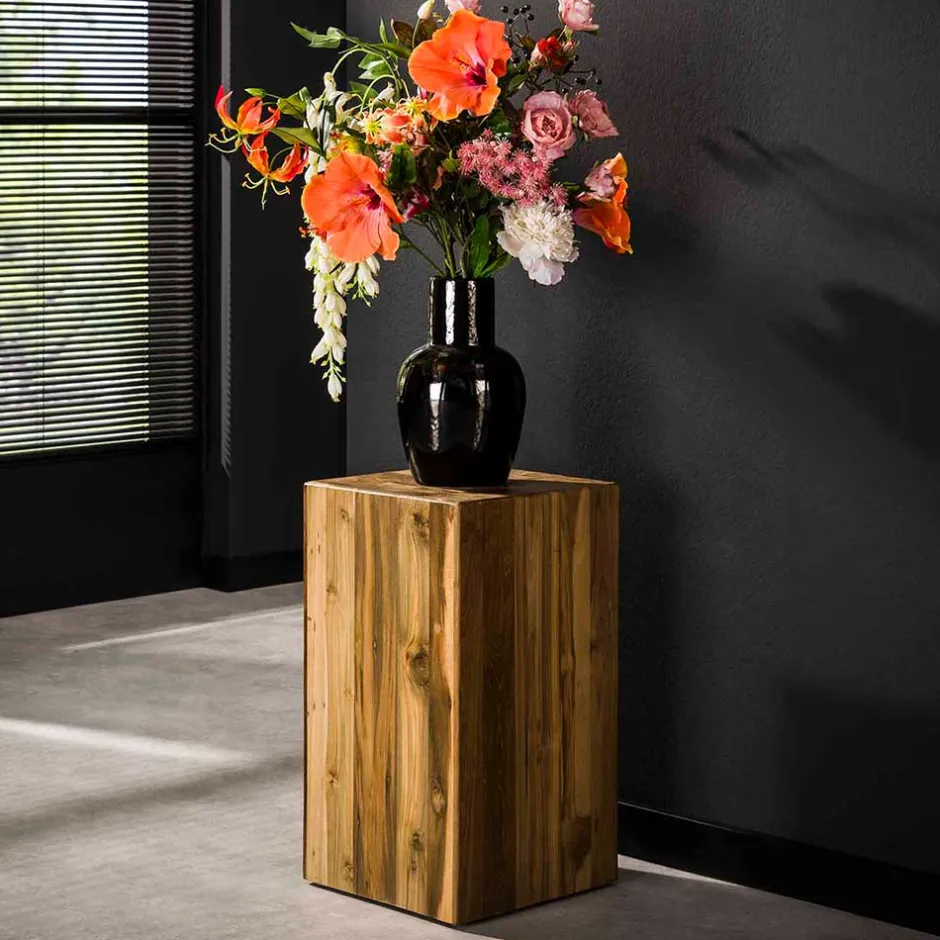 Wohnen Teakholz Blumensäule modern-rechteckig - Diskus