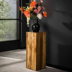 Wohnen Teakholz Blumensäule modern-rechteckig - Diskus